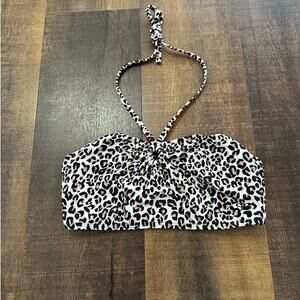 Albion Fit Echo Cheetah Print Halter Swim Top Size XS